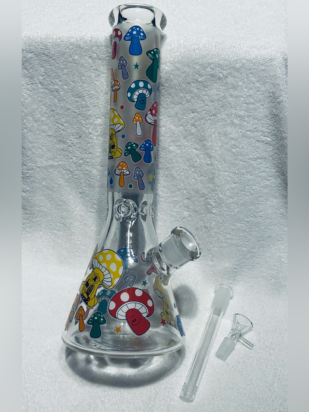 Colorful Mushroom Glass Beaker Water Piece - Picture 3 of 6